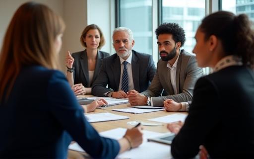 Business professionals in a training session